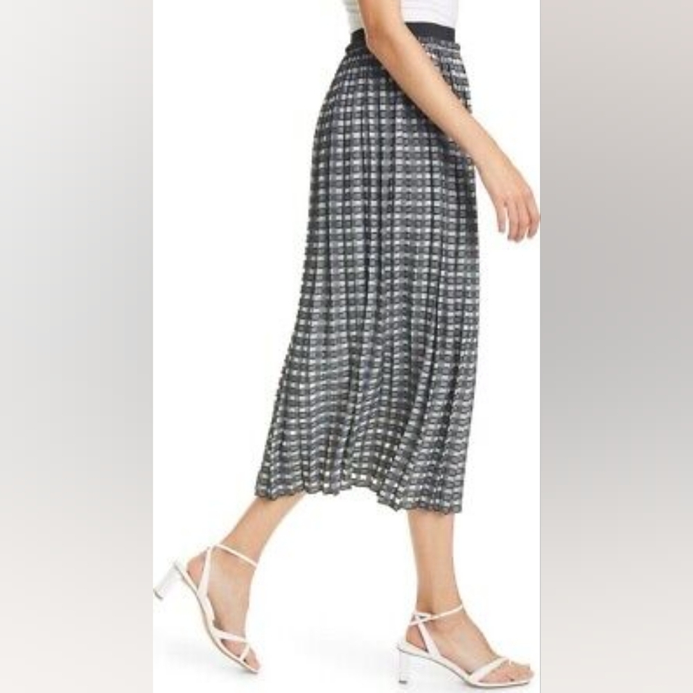 NWT Ted Baker Colin Check Print Pleated Skirt